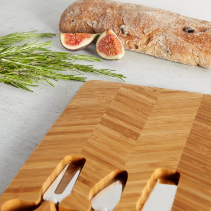 Herringbone Cheese Board & Knife Set