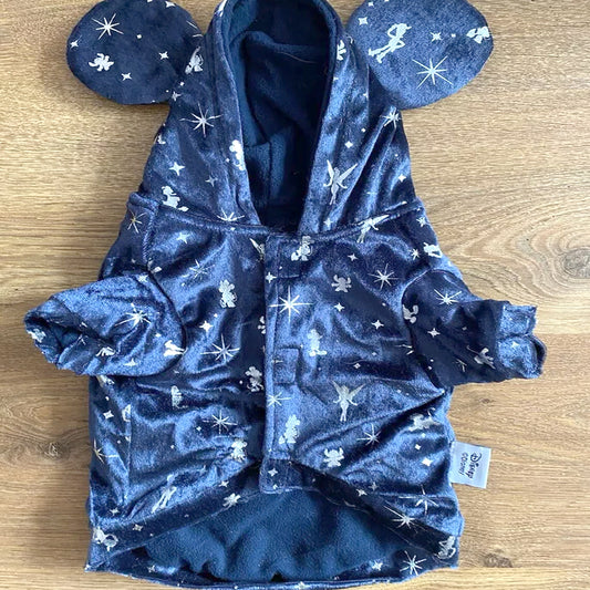 Disney Mickey Minnie Mouse Tinkerbell Dog Coat in navy blue