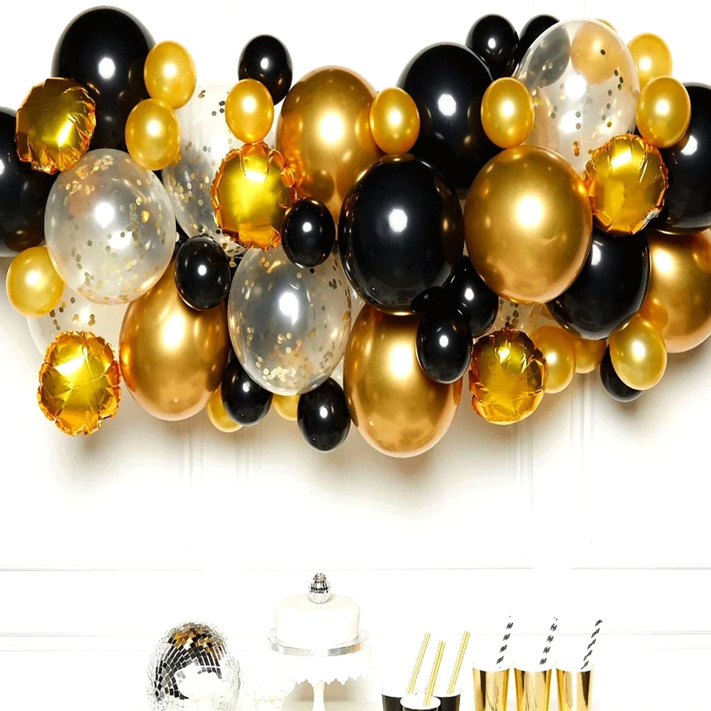 Black Gold and Silver DIY Garland Balloon Kits