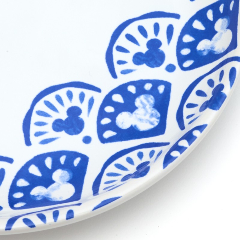 Original Disney Mickey Mouse Blue Pattern Plates, set of 4