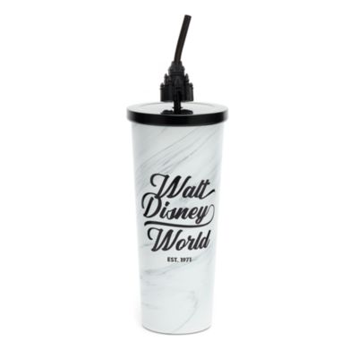 Walt Disney World stainless steel monochrome straw tumbler