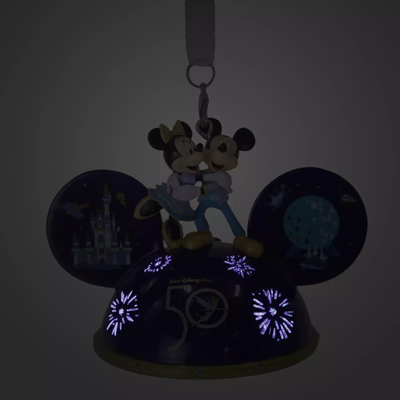 Walt Disney World 50th Anniversary Mickey and Minnie Mouse Light-Up Hanging Ornament