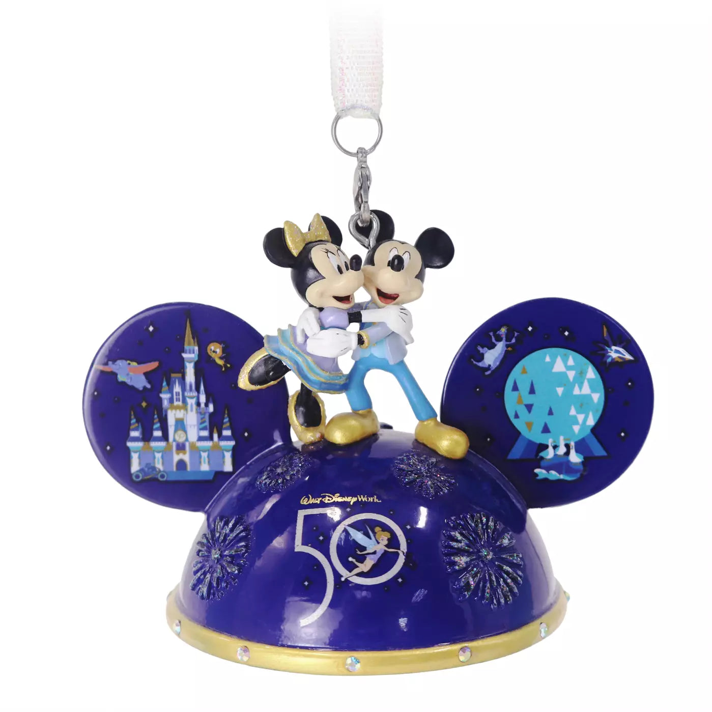 Walt Disney World 50th Anniversary Mickey and Minnie Mouse Light-Up Hanging Ornament