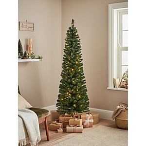 Green Slim Pre-Lit Christmas Tree 6FT | Christmas