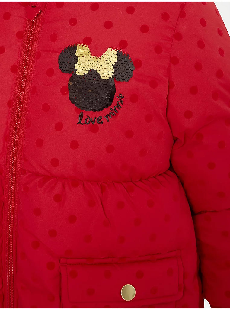 Disney Minnie Mouse Red Polka Dot Padded Coat and Mittens