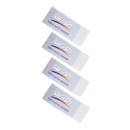 Swash Premium Plastic Eraser White