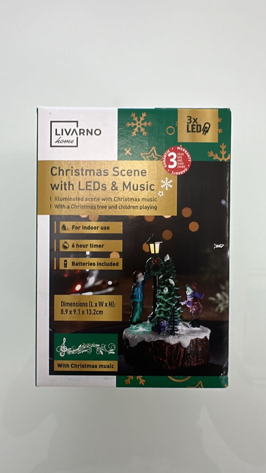 Christmas Scene with LEDs & Music