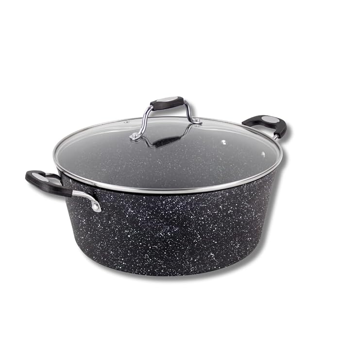 Scoville NEVERSTICK 32cm Non-Stick Stock Pot with Lid ? 8L, Induction-Safe, Dishwasher-Safe, PFOA-Free, Black