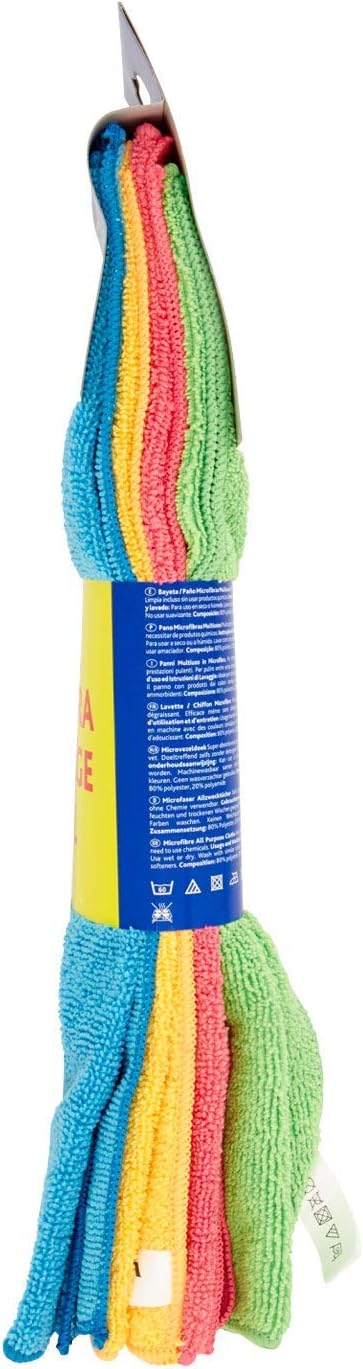 Vileda Microfibre Colors XXL - 100% Microfibre Cloth, Absorbent, Hygienic, Versatile, Durable & Washable - 4 pcs