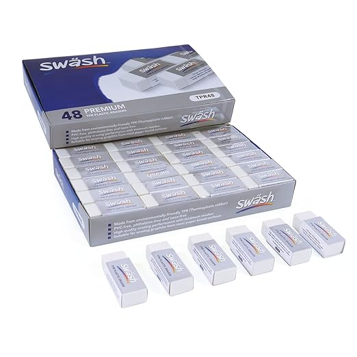 Swash Premium Plastic Eraser White