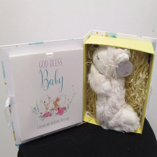 Tickle & Main God Bless Baby Gift Set Lamb with Book