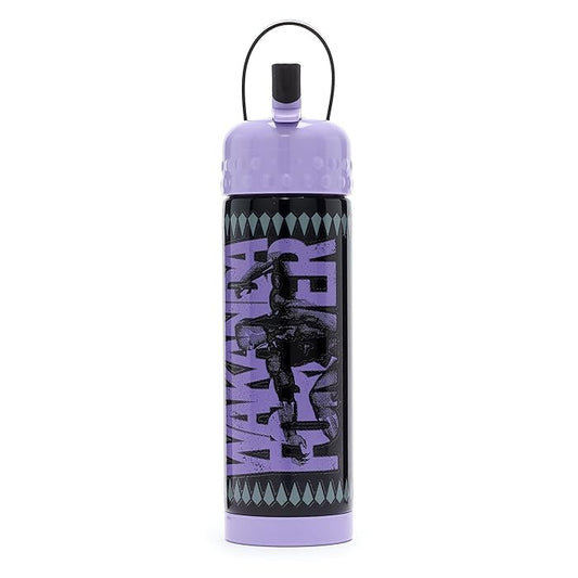 Marvel Black Panther Stainless Steel Water Bottle with Built-In Straw