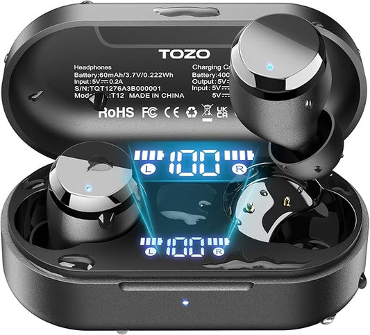 Tozo T12 Wireless Earbuds Bluetooth 5.3 Headphones