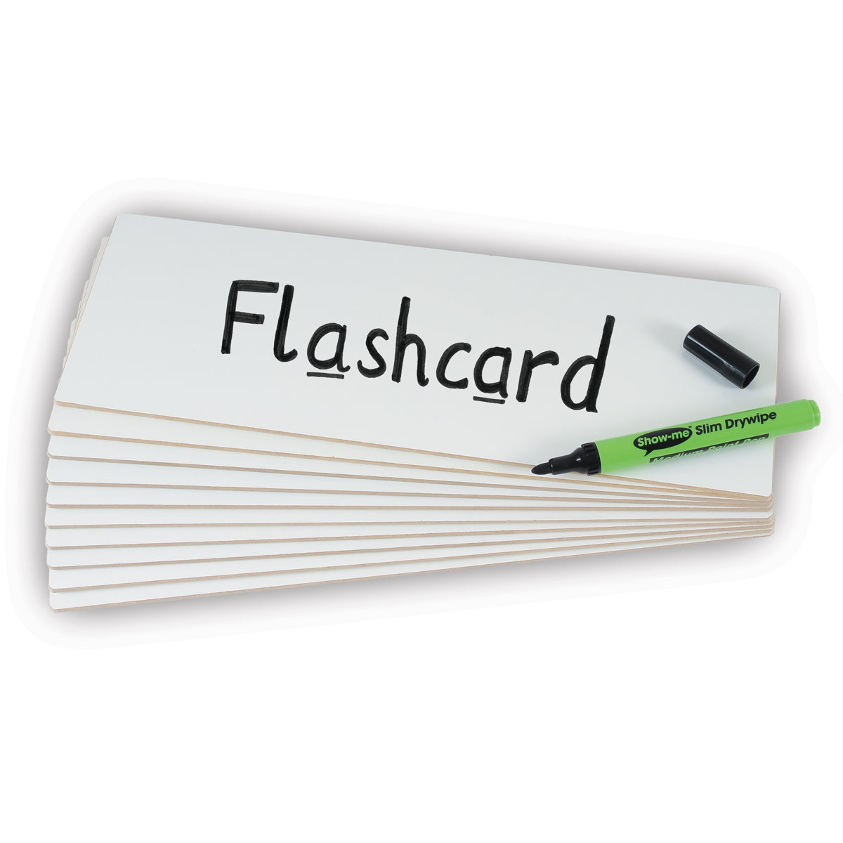 Rigid Plain Drywipe Flashcards, Small Pack Pack of 10