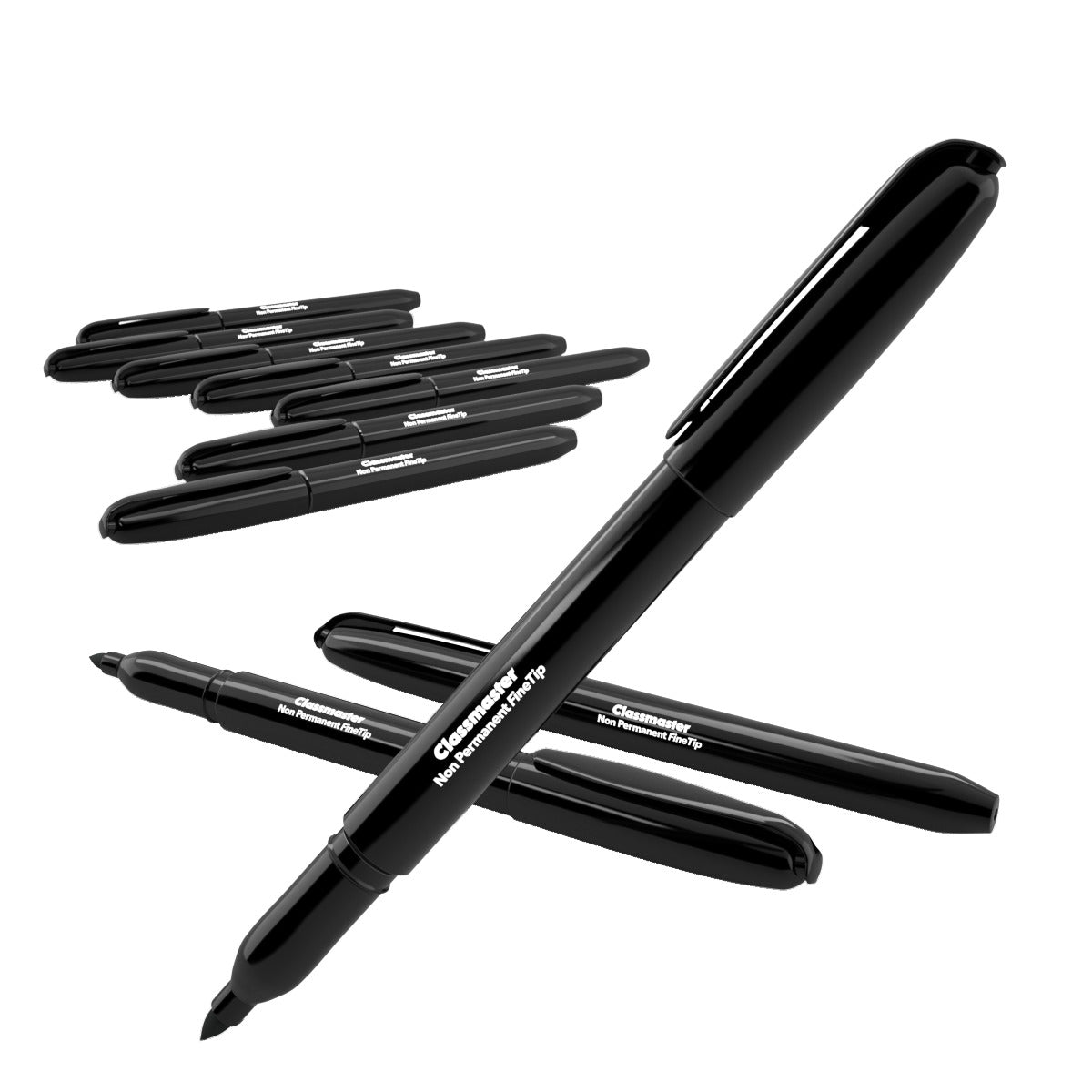 OHP Pens, Black Fine Tip, Pack of 10