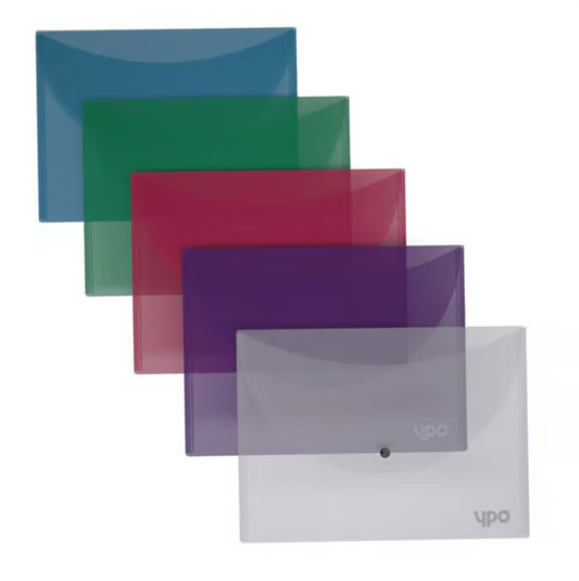 YPO A4 Stud Wallets Assorted Colours - 5 Pack