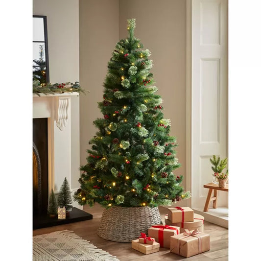 George Home 6ft Pre Lit LED Pinecone Christmas Tree 6ft