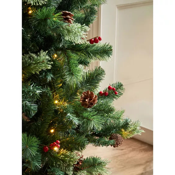 George Home 6ft Pre Lit LED Pinecone Christmas Tree 6ft