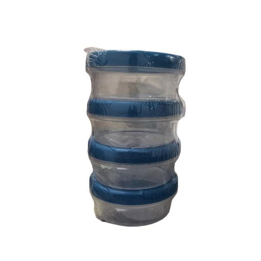 4-piece round transparent plastic container set