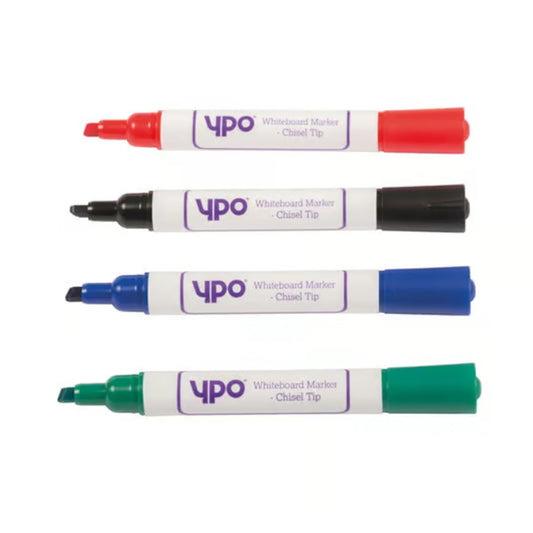 YPO Whiteboard Marker Bullet Tip Assorted - 12 Pack