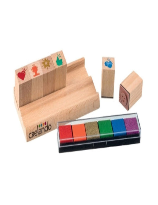 Creative Wooden Stamp Set with Ink Pad by Crelando