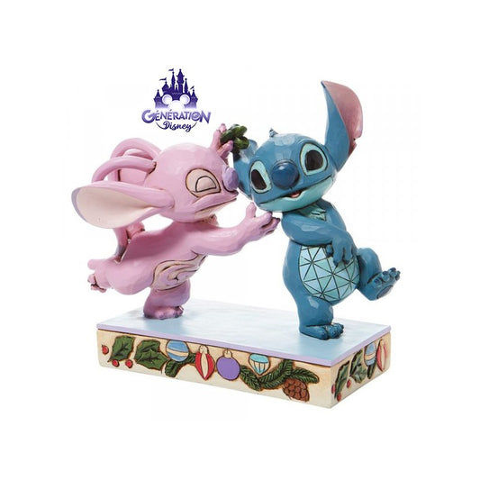 Figure Angel And Stitch Under The Mistlestick - Disney Traditions